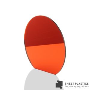 3mm Orange Mirror Acrylic Disc Bespoke Size -