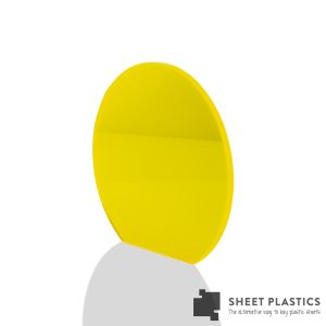 3mm Yellow Fluorescent Acrylic Disc Bespoke Size -